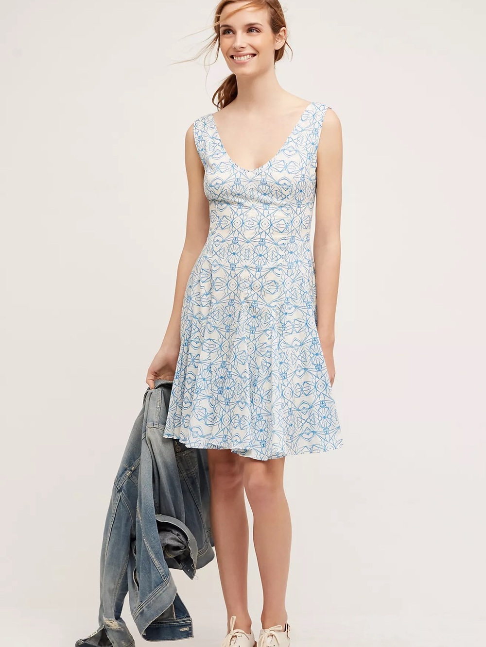 Anthropologie HD in Paris “South Island”V-neck sleeveless cotton dress